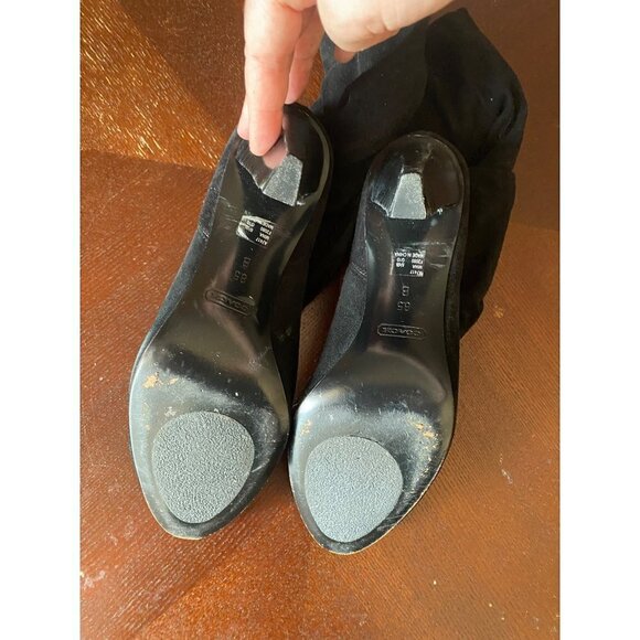 Coach Women's Black Suede Knee High Boots - 8.5B - Flawed - Picture 7 of 13